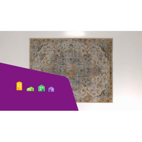 Kelly Clarkson Home Belmont Oriental Saffron/Light Gray Area Rug